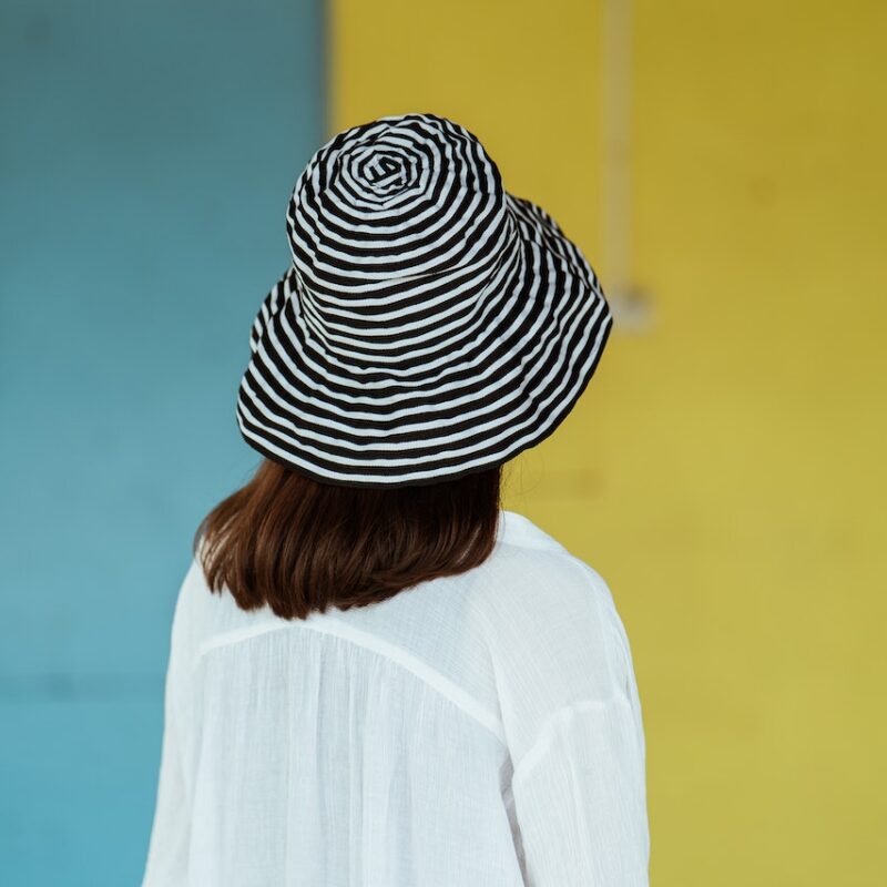 Chic Striped Monochrome Women's Hat